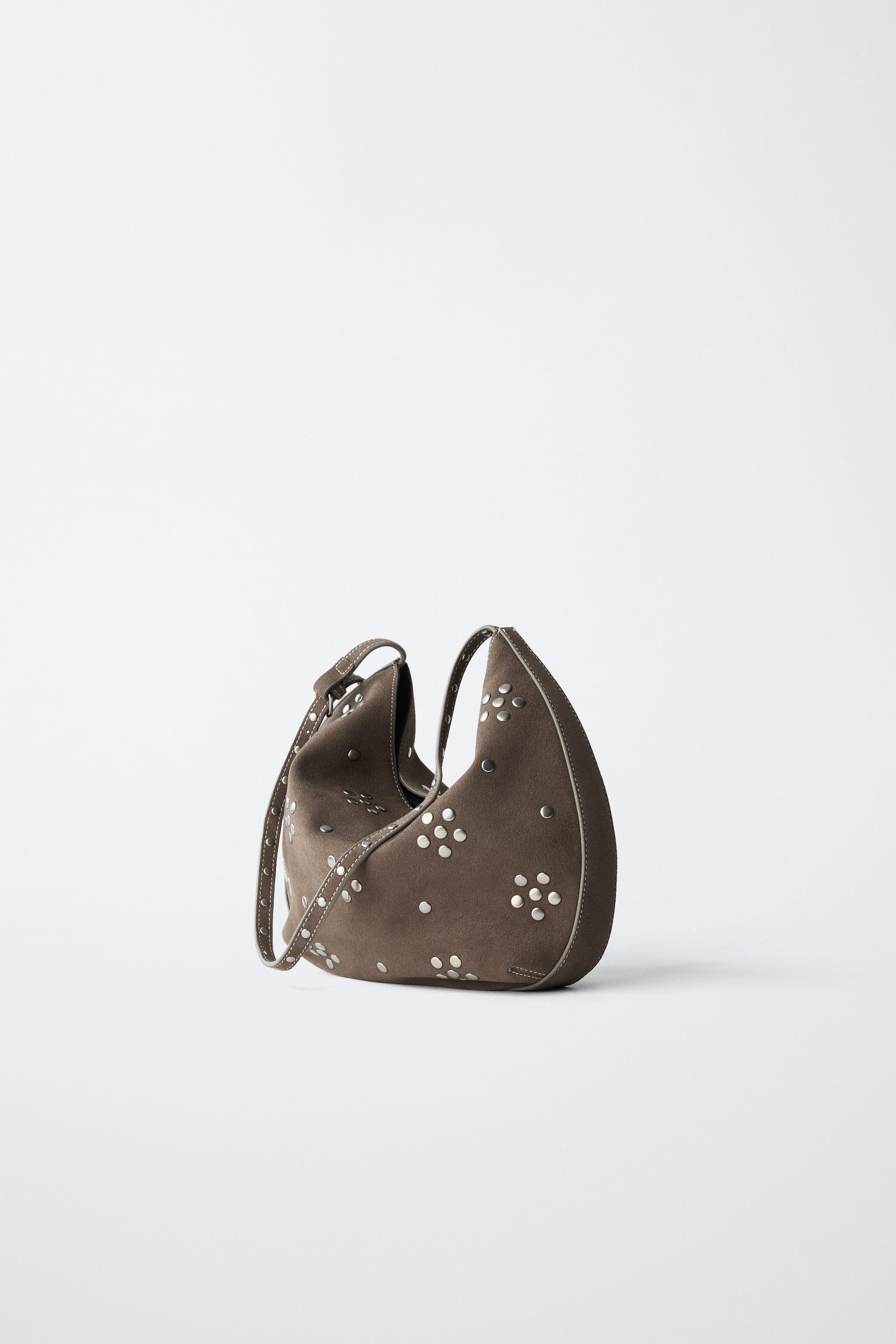 LEATHER STUDDED CROSSBODY BAG